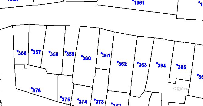 Parcela st. 361 v KÚ Kutná Hora, Katastrální mapa