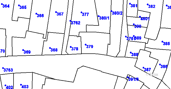 Parcela st. 379 v KÚ Kutná Hora, Katastrální mapa