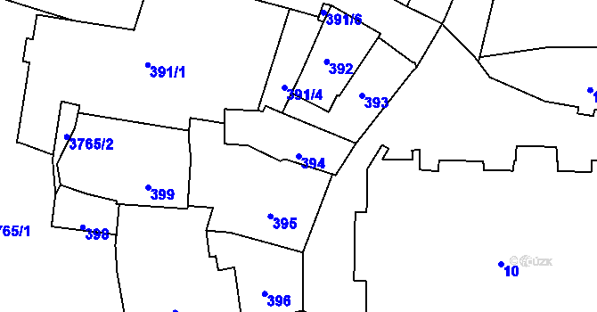 Parcela st. 394 v KÚ Kutná Hora, Katastrální mapa