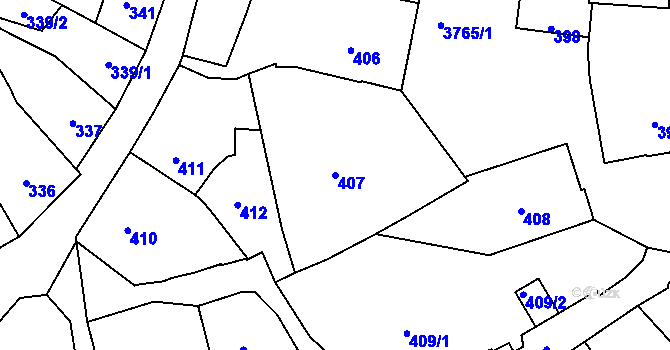 Parcela st. 407 v KÚ Kutná Hora, Katastrální mapa