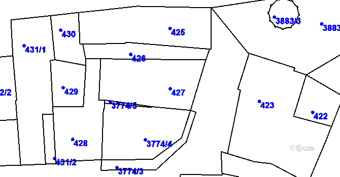 Parcela st. 427 v KÚ Kutná Hora, Katastrální mapa