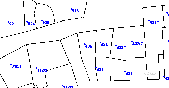 Parcela st. 436 v KÚ Kutná Hora, Katastrální mapa