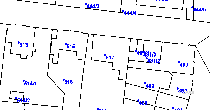 Parcela st. 517 v KÚ Kutná Hora, Katastrální mapa