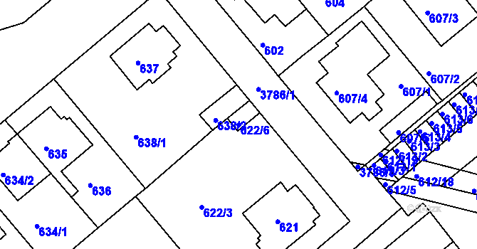 Parcela st. 622/6 v KÚ Kutná Hora, Katastrální mapa