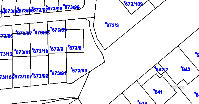 Parcela st. 674 v KÚ Kutná Hora, Katastrální mapa