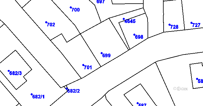 Parcela st. 699 v KÚ Kutná Hora, Katastrální mapa