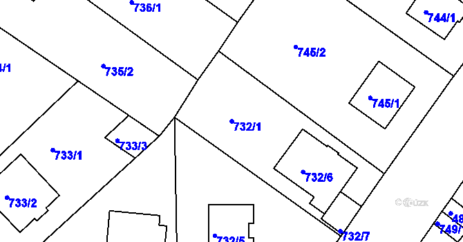Parcela st. 732/1 v KÚ Kutná Hora, Katastrální mapa