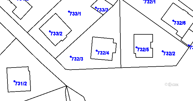 Parcela st. 732/4 v KÚ Kutná Hora, Katastrální mapa
