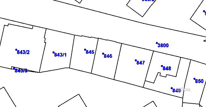 Parcela st. 846 v KÚ Kutná Hora, Katastrální mapa