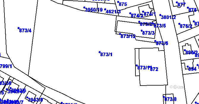 Parcela st. 873/1 v KÚ Kutná Hora, Katastrální mapa