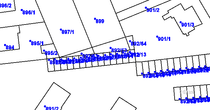 Parcela st. 892/9 v KÚ Kutná Hora, Katastrální mapa