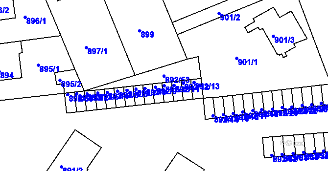 Parcela st. 892/10 v KÚ Kutná Hora, Katastrální mapa