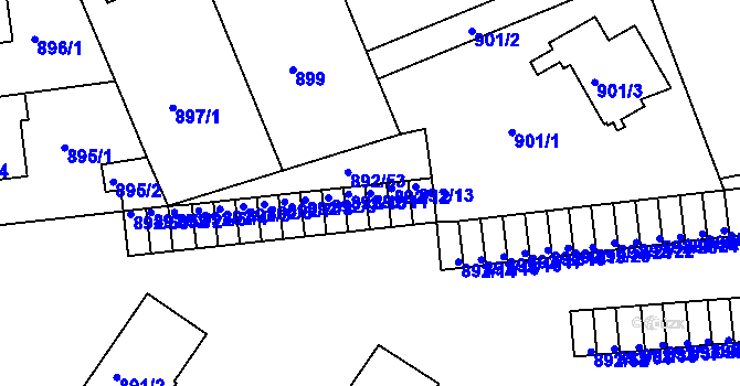 Parcela st. 892/11 v KÚ Kutná Hora, Katastrální mapa