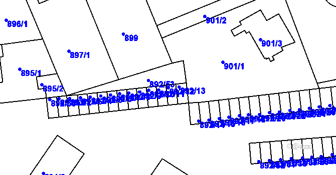 Parcela st. 892/12 v KÚ Kutná Hora, Katastrální mapa