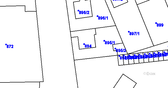 Parcela st. 894 v KÚ Kutná Hora, Katastrální mapa