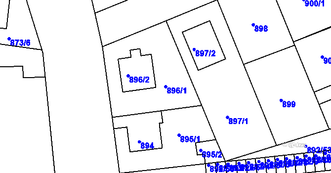 Parcela st. 896/1 v KÚ Kutná Hora, Katastrální mapa