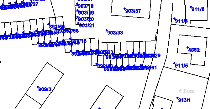 Parcela st. 903/24 v KÚ Kutná Hora, Katastrální mapa