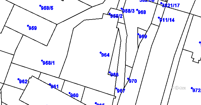 Parcela st. 964 v KÚ Kutná Hora, Katastrální mapa