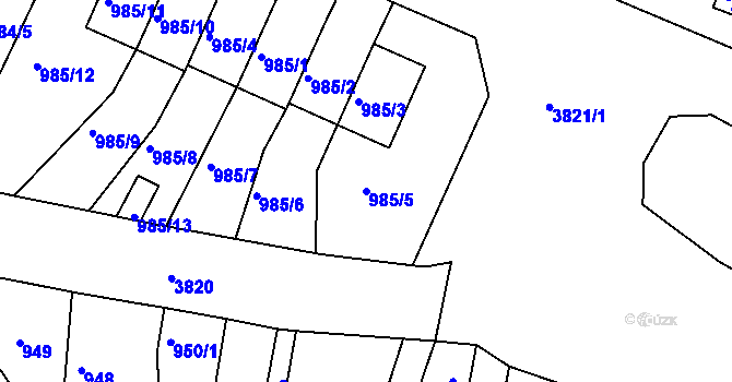 Parcela st. 985/5 v KÚ Kutná Hora, Katastrální mapa