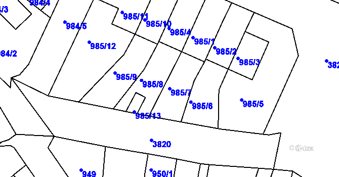 Parcela st. 985/7 v KÚ Kutná Hora, Katastrální mapa