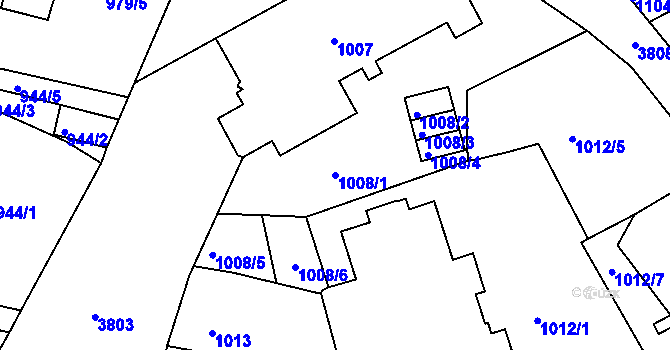 Parcela st. 1008/1 v KÚ Kutná Hora, Katastrální mapa