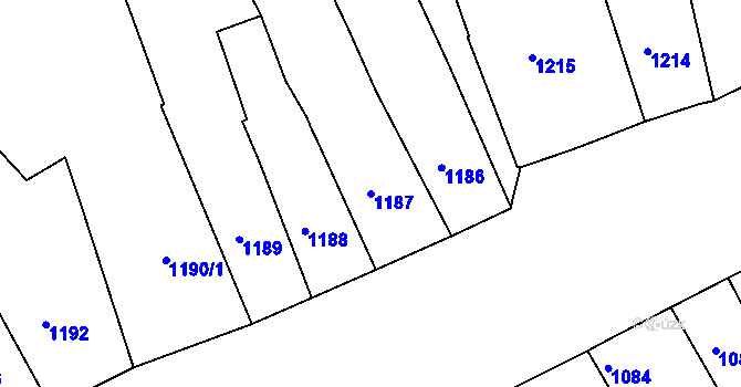 Parcela st. 1187 v KÚ Kutná Hora, Katastrální mapa