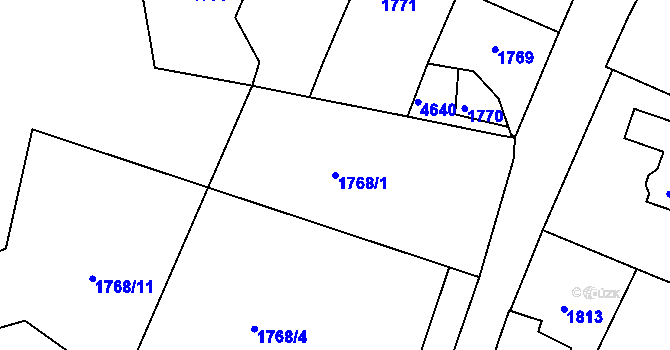 Parcela st. 1768/1 v KÚ Kutná Hora, Katastrální mapa