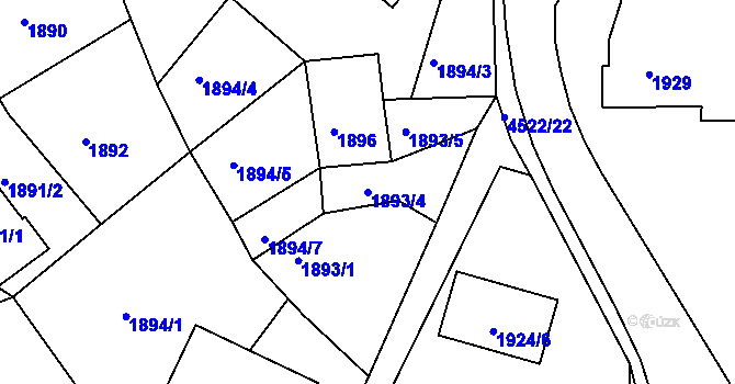 Parcela st. 1893/4 v KÚ Kutná Hora, Katastrální mapa