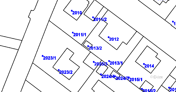 Parcela st. 2013/2 v KÚ Kutná Hora, Katastrální mapa