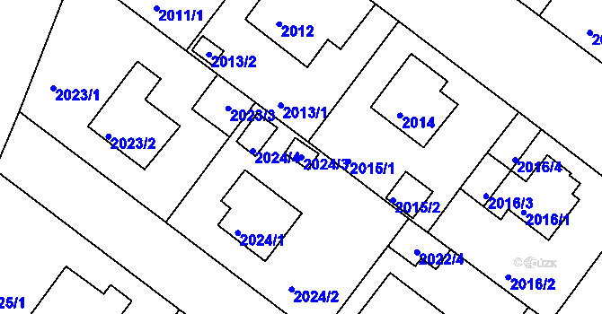 Parcela st. 2024/3 v KÚ Kutná Hora, Katastrální mapa