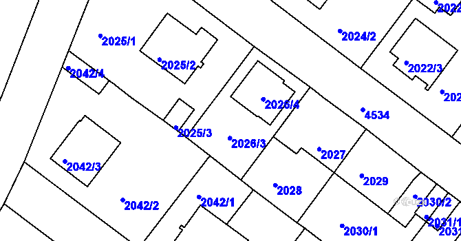Parcela st. 2026 v KÚ Kutná Hora, Katastrální mapa