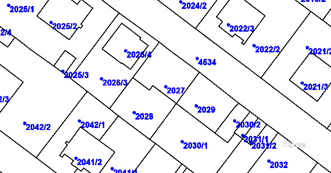 Parcela st. 2027 v KÚ Kutná Hora, Katastrální mapa