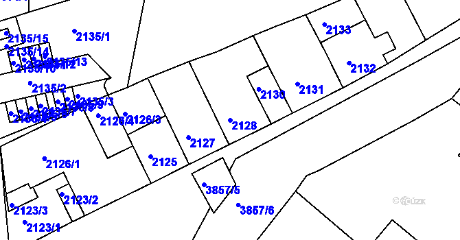 Parcela st. 2128 v KÚ Kutná Hora, Katastrální mapa