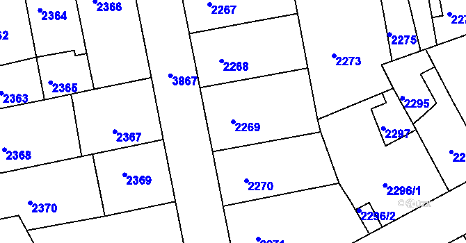 Parcela st. 2269 v KÚ Kutná Hora, Katastrální mapa