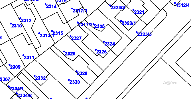 Parcela st. 2326 v KÚ Kutná Hora, Katastrální mapa