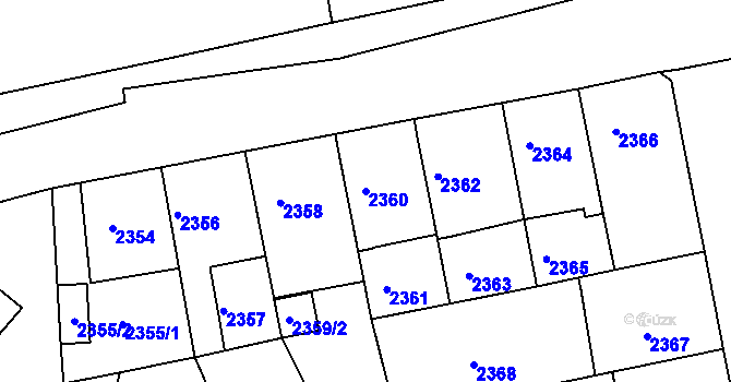 Parcela st. 2360 v KÚ Kutná Hora, Katastrální mapa
