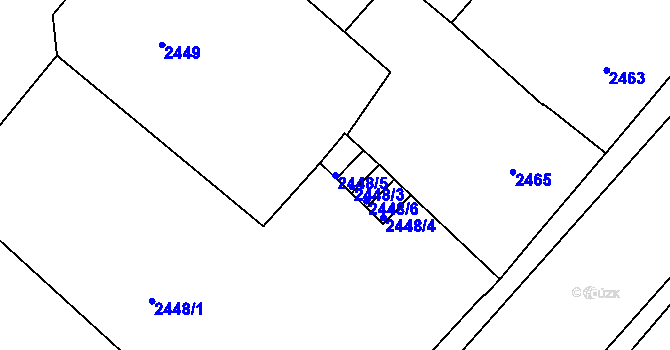 Parcela st. 2448/5 v KÚ Kutná Hora, Katastrální mapa