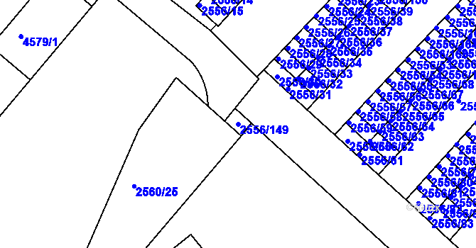 Parcela st. 2556/149 v KÚ Kutná Hora, Katastrální mapa