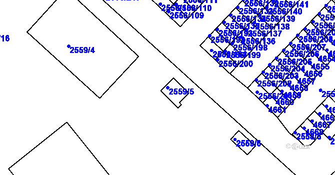 Parcela st. 2559/5 v KÚ Kutná Hora, Katastrální mapa