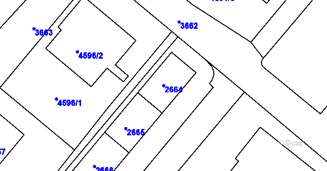 Parcela st. 2664 v KÚ Kutná Hora, Katastrální mapa