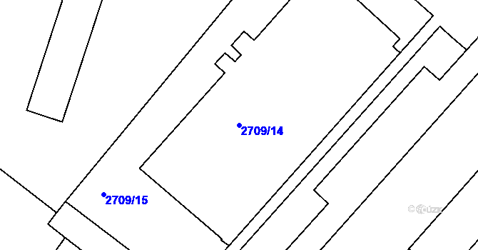 Parcela st. 2709/14 v KÚ Kutná Hora, Katastrální mapa