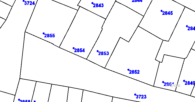 Parcela st. 2853 v KÚ Kutná Hora, Katastrální mapa