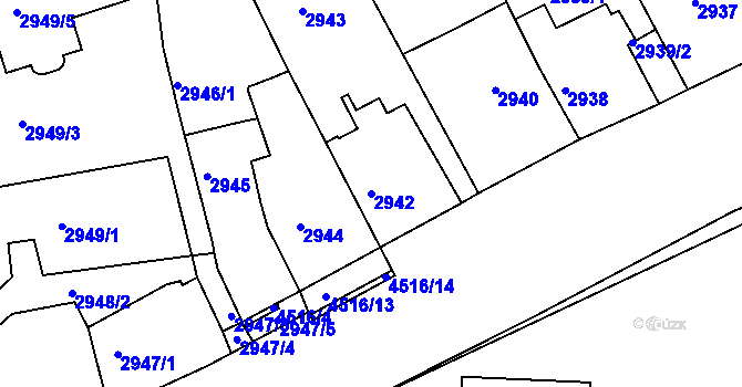Parcela st. 2942 v KÚ Kutná Hora, Katastrální mapa