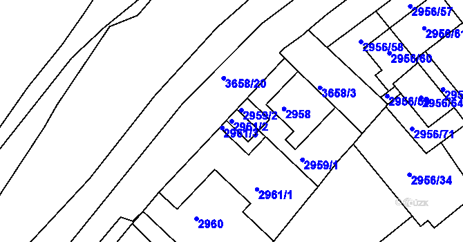 Parcela st. 2961/2 v KÚ Kutná Hora, Katastrální mapa
