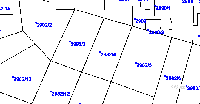 Parcela st. 2982/4 v KÚ Kutná Hora, Katastrální mapa