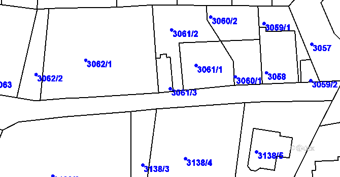 Parcela st. 3061/3 v KÚ Kutná Hora, Katastrální mapa