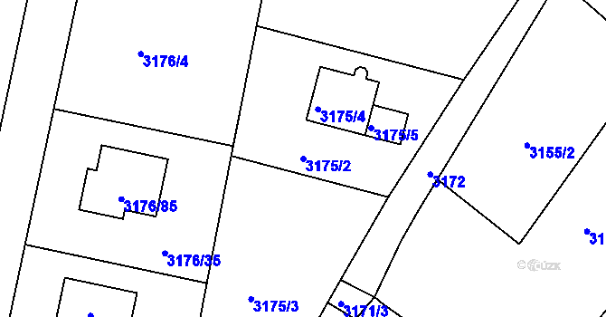 Parcela st. 3175/2 v KÚ Kutná Hora, Katastrální mapa