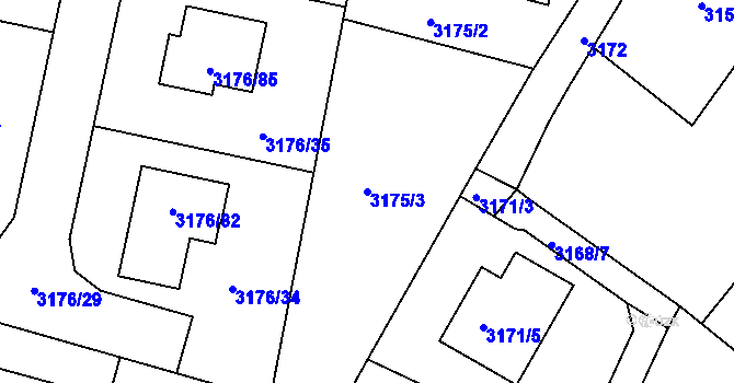 Parcela st. 3175/3 v KÚ Kutná Hora, Katastrální mapa