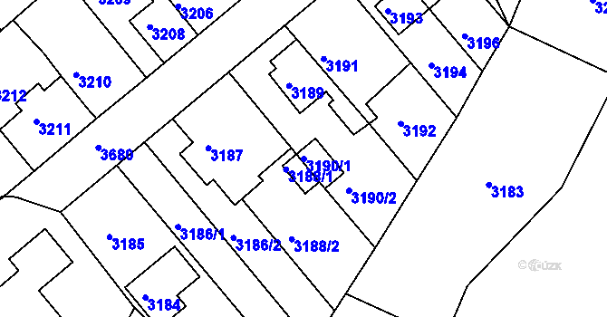 Parcela st. 3190/1 v KÚ Kutná Hora, Katastrální mapa