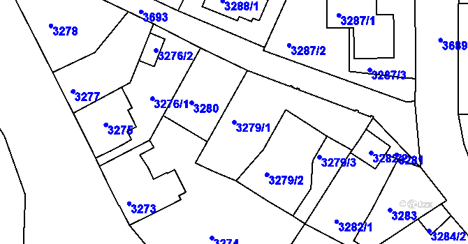 Parcela st. 3279/1 v KÚ Kutná Hora, Katastrální mapa